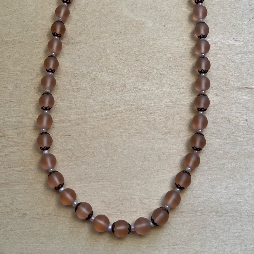 Vintage Hand crafted Murano Pink glass beaded necklace